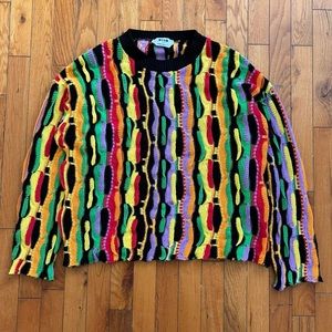 MSGM COOGI Style Crochet Jacquard Sweater